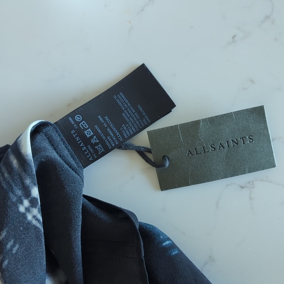 All Saints Raina Hex Tunic Dress Oversized Fit 100% Silk - Picture 6 of 8